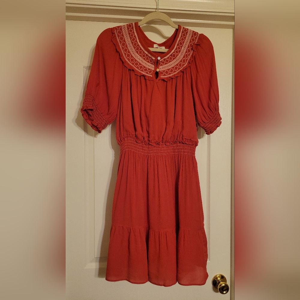 MAX STUDIO Coral smocked dress - Picture 3 of 7